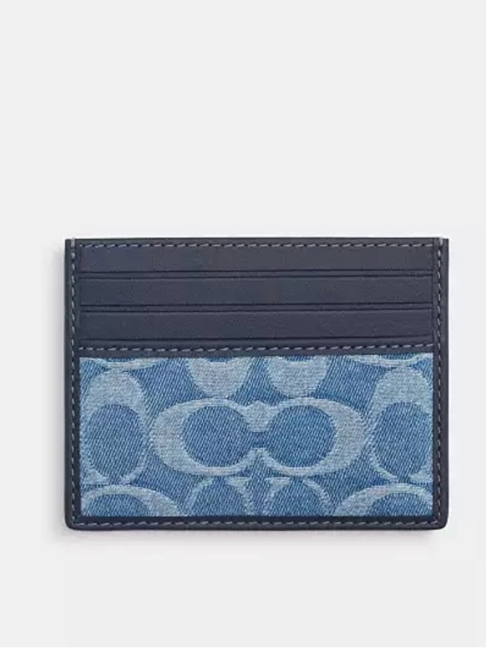 NWT COACH SLIM CARD WALLET IN DENIM